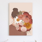 Spring Bouquet | Paint By Numbers | Pink | Brown Haired Girl Holding Large Bouquet Of Flowers | Wall Art | Self Studio