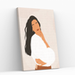 Minimal Beauty | Paint By Numbers | White | Neutral | Beautiful Girl Long Brown Hair Posed | Wall Art | Self Studio